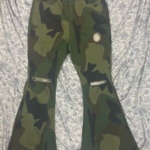 Women Camouflage Flare Pants